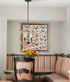 2-Light Farmhouse Chandelier Globe Wood Pendant Light